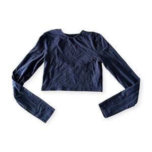 Divided Long Sleeve Crop Top